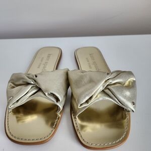 Kate Spade Gold Slide Sandals, Size 8.5